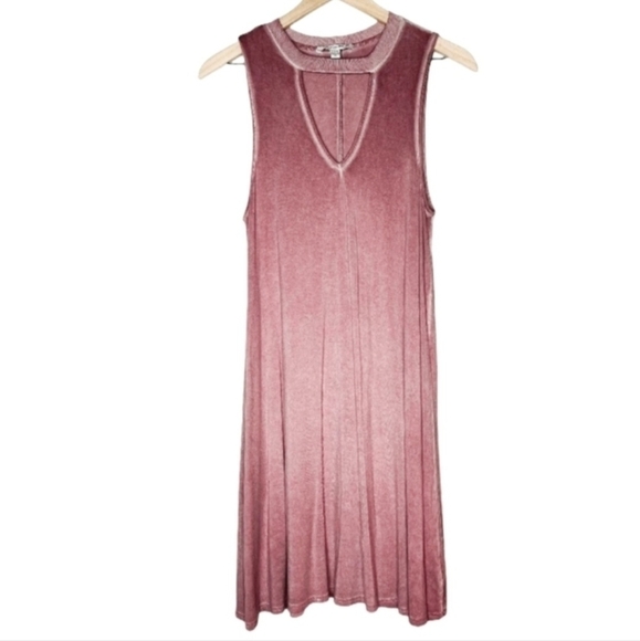 American Eagle AEO Pink Keyhole Tank Dress Dusty Rose Women's XXS Soft Flowy EUC - Picture 5 of 10